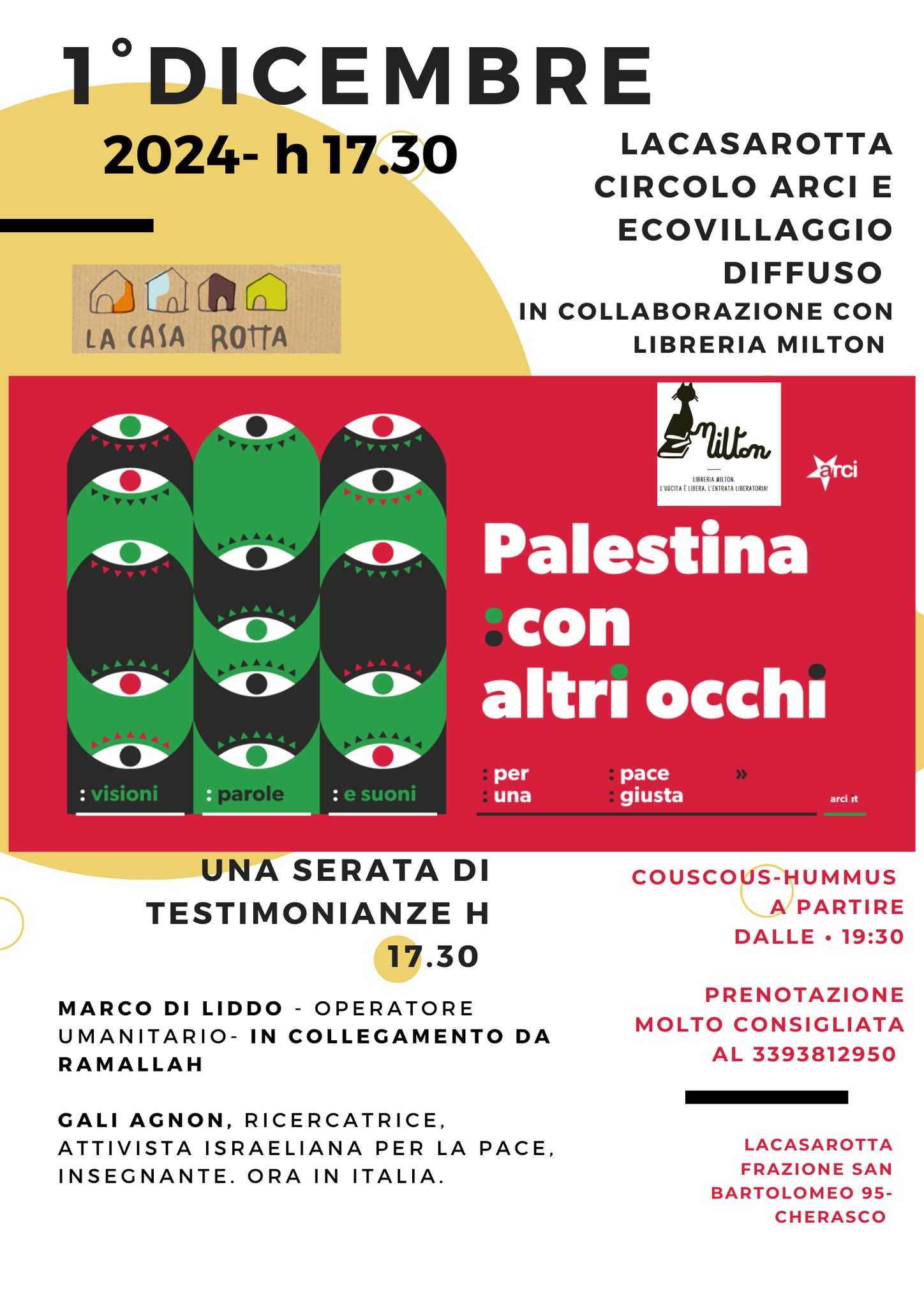 Palestina con altri occhi - una serata di testimonianze + aperitivo
