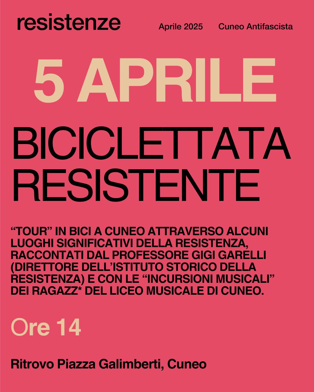 BICICLETTA RESISTENTE | Resistenze Cuneo Antifascista Aprile 2025