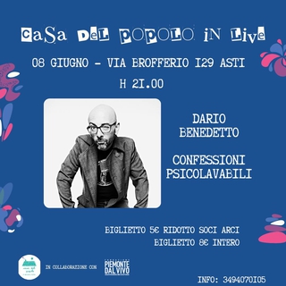 Spettacolo “Confessioni Psicolavabili” di Dario Benedetto