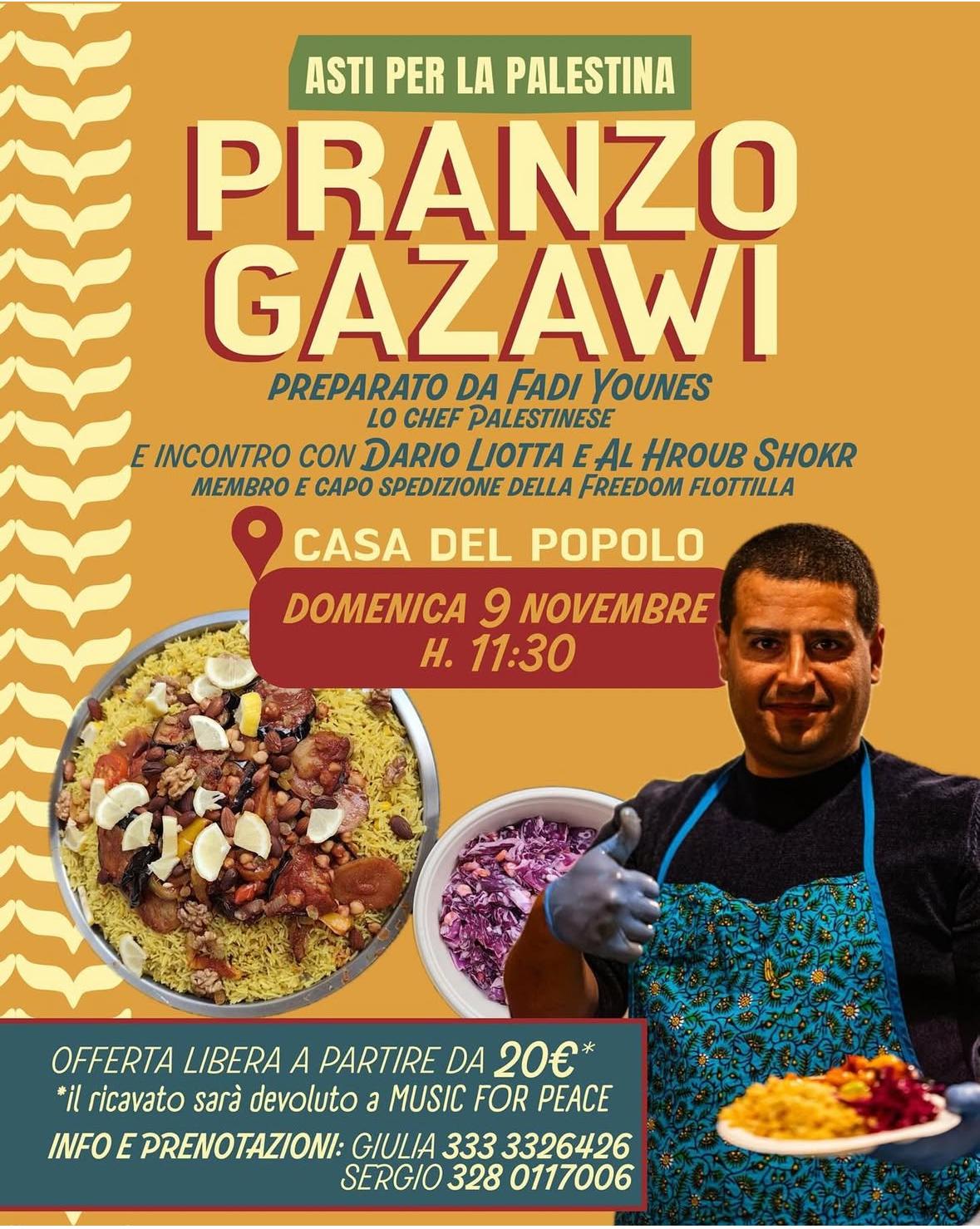 Asti per la Palestina: PRANZO GAZAWI