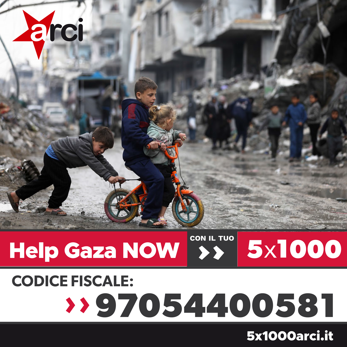 Help Gaza Now con il tuo 5×1000!