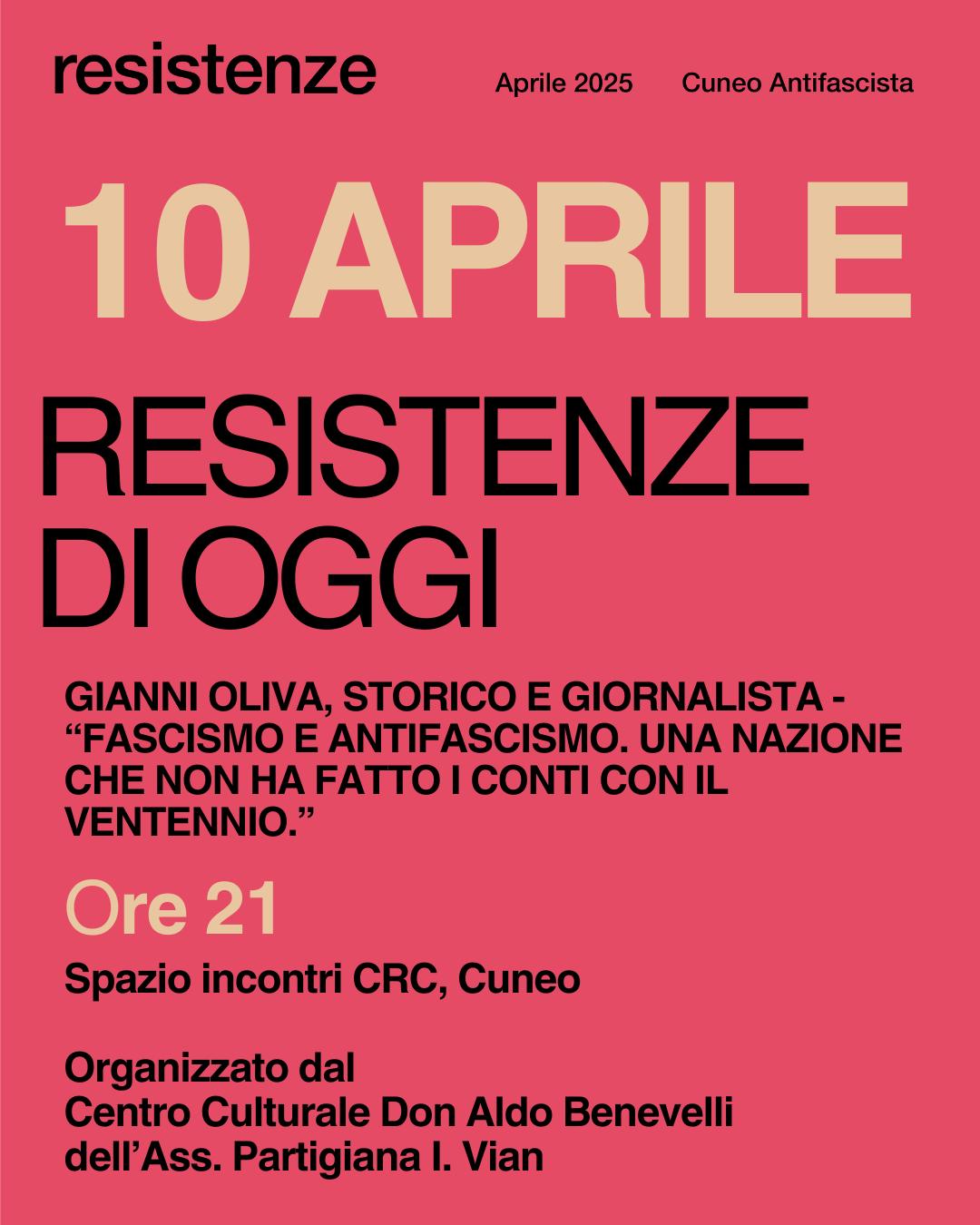 RESISTENZE DI OGGI | Resistenze Cuneo Antifascista Aprile 2025