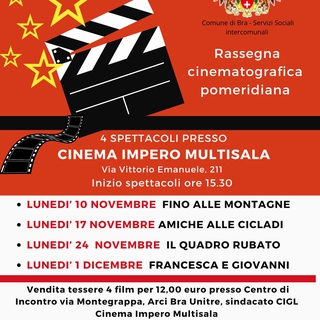 "Lunedì al cinema" - Rassegna Cinematografica Pomeridiana