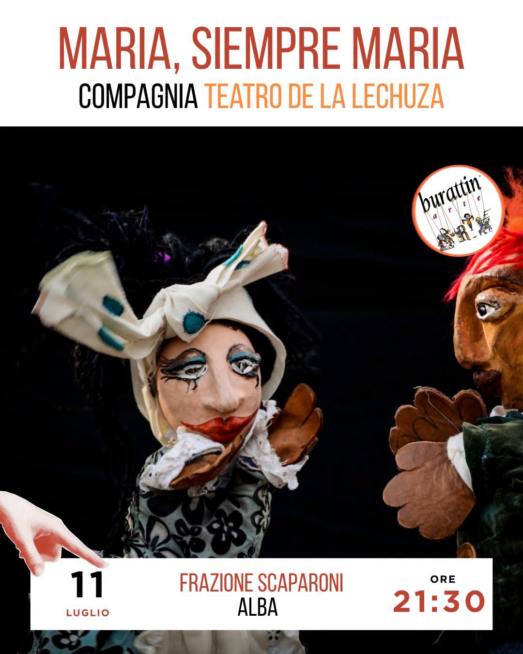 Spettacolo "MARIA, SIEMPRE MARIA" con la Compagnia "Teatro de la Lechuza"