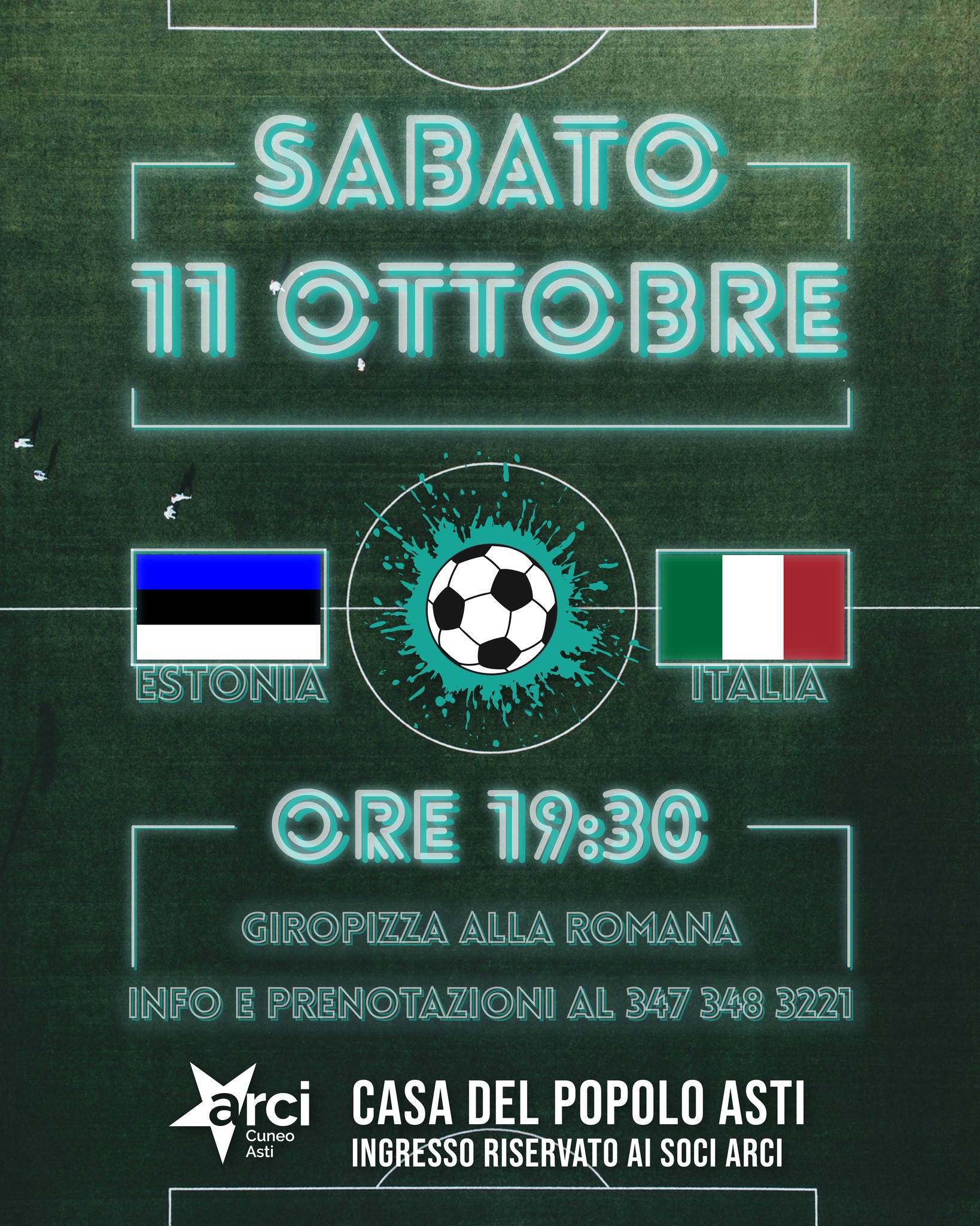 Proiezione della partita Estonia - Italia