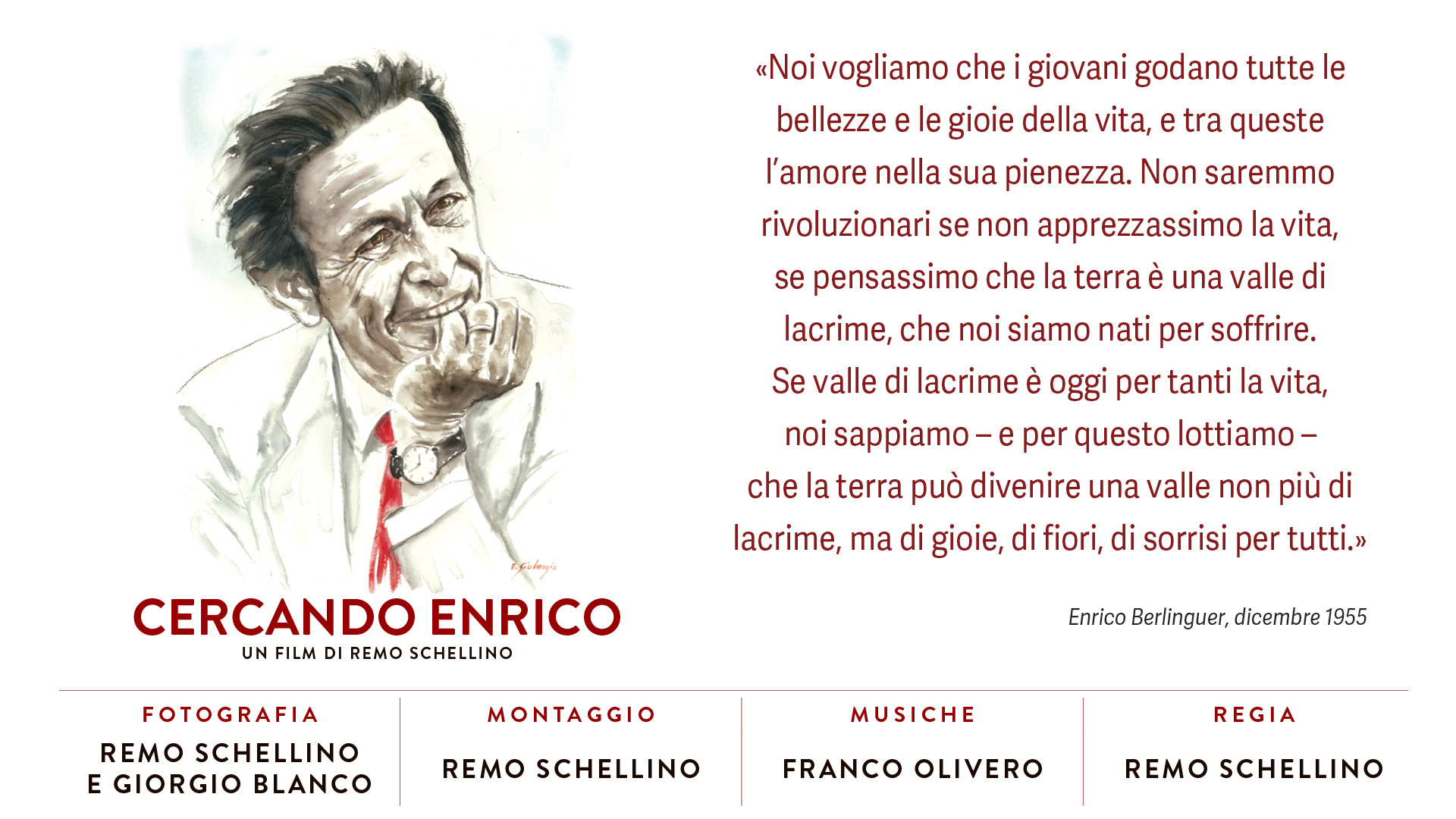 Proiezione del film "Cercando Enrico" di Remo Schellino