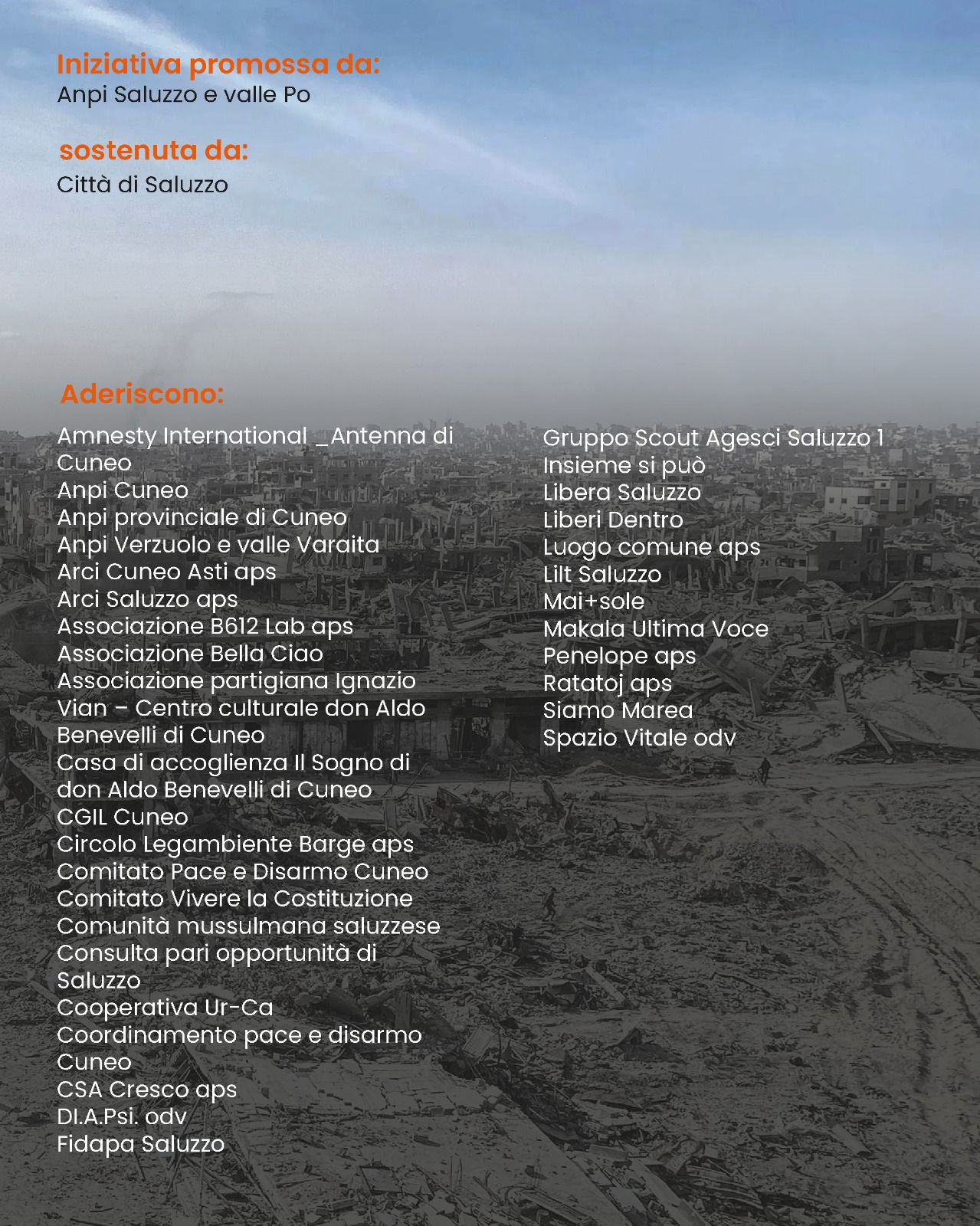 Saluzzo per Gaza: manifestazione mercoledì 18 giugno