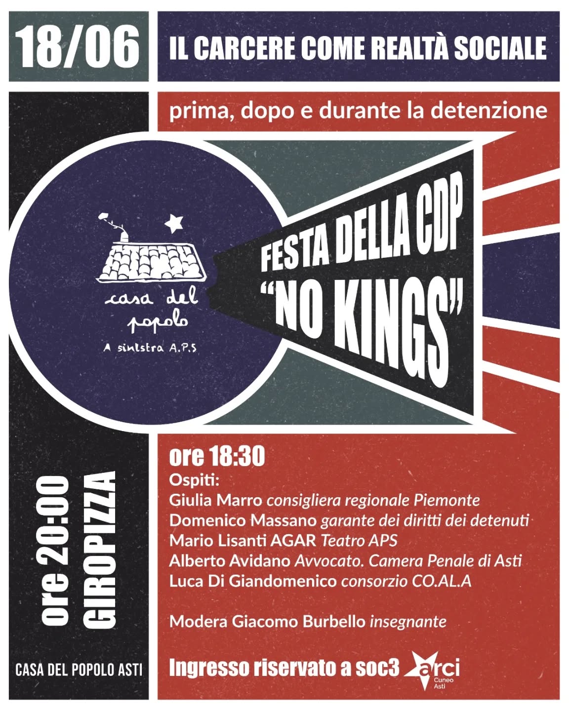Festa della Casa del Popolo 2026: NO KINGS Edition - 18 giugno