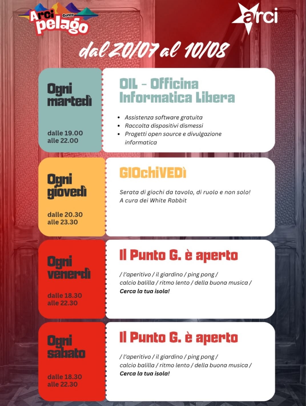 ARCIPELAGO CUNEO: Appuntamenti dal 20 luglio al 10 agosto
