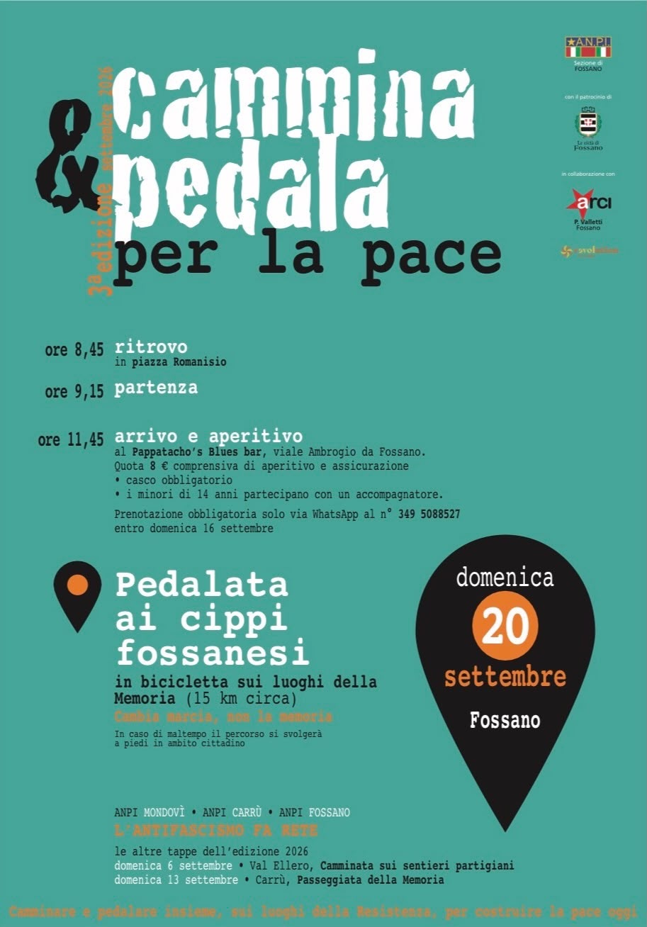 Cammina & Pedala per la Pace - Pedalata ai cippi fossanesi