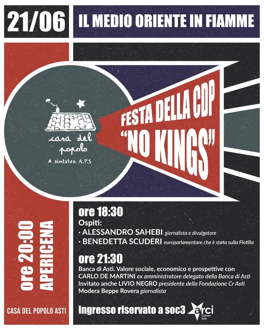 Festa della Casa del Popolo 2026: NO KINGS Edition - 21 giugno