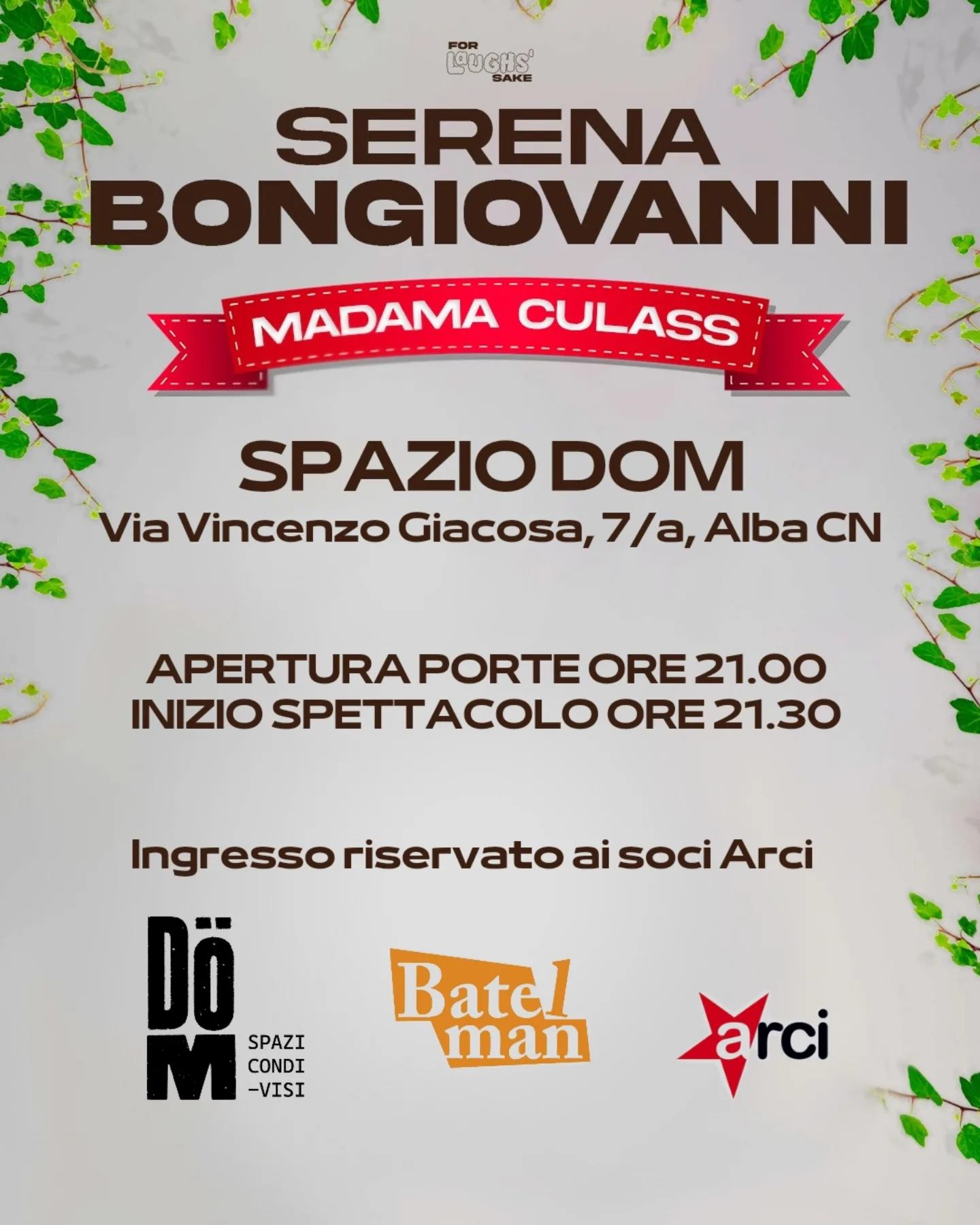 SERENA BONGIOVANNI con «MADAMA CULASS»