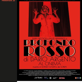 Proiezione del film PROFONDO ROSSO (1975) di Dario Argento - STAGIONE LUNEDÍ CINEMA - PROGRAMMA PRIMAVERILE