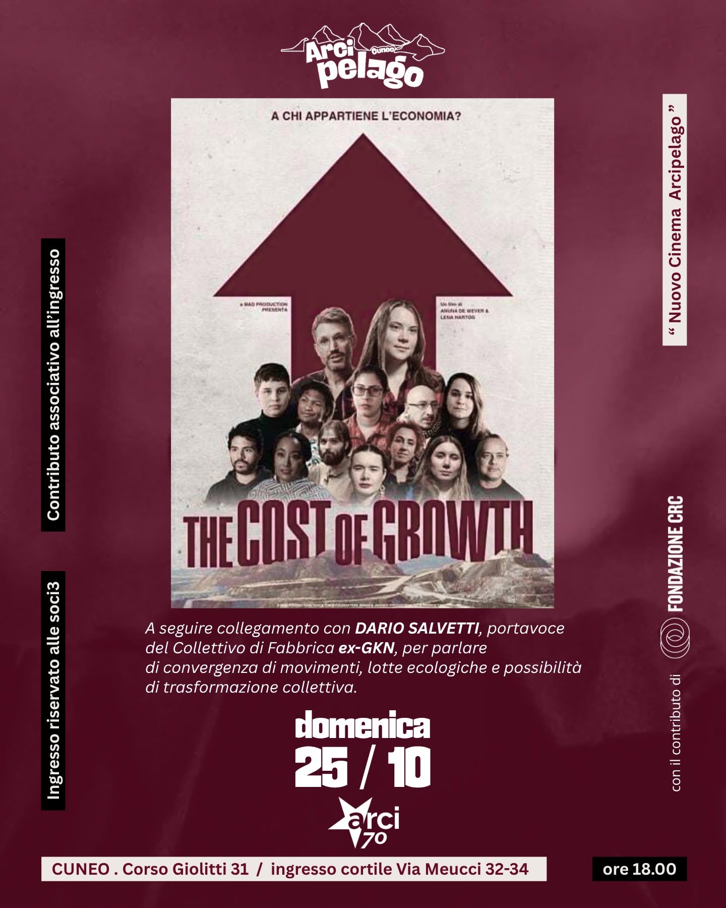 Proiezione "THE COST OF GROWTH" - NUOVO CINEMA ARCIPELAGO - ANATOMIA DEL COLLETTIVO