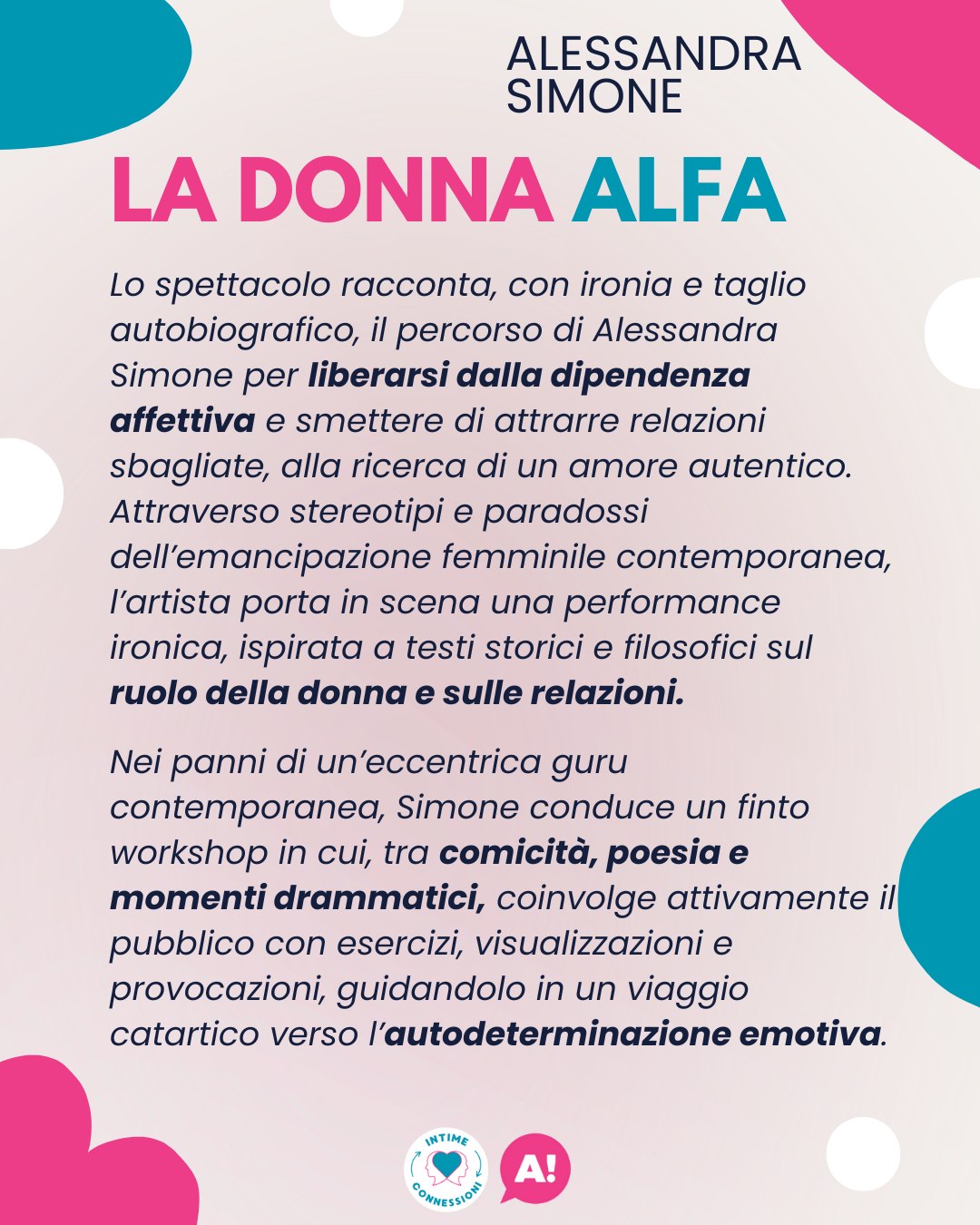 Festival Intime Connessioni - "La Donna Alfa" con Alessandra Simone