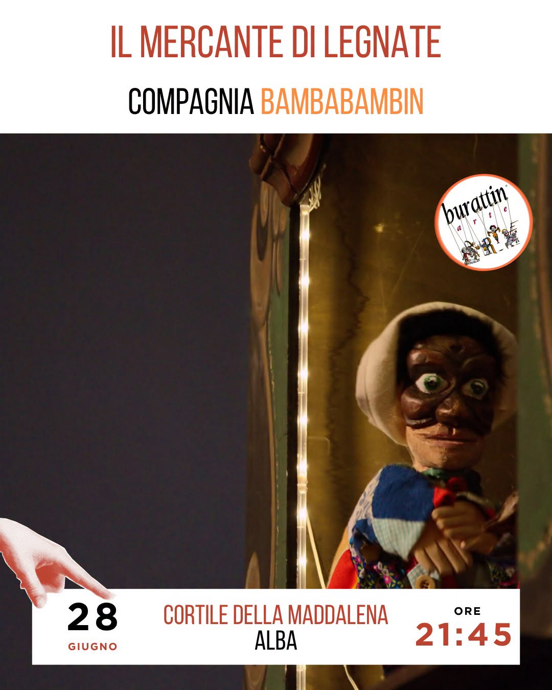 Spettacolo "IL MERCANTE DI LEGNATE" con la Compagnia Bambabambin