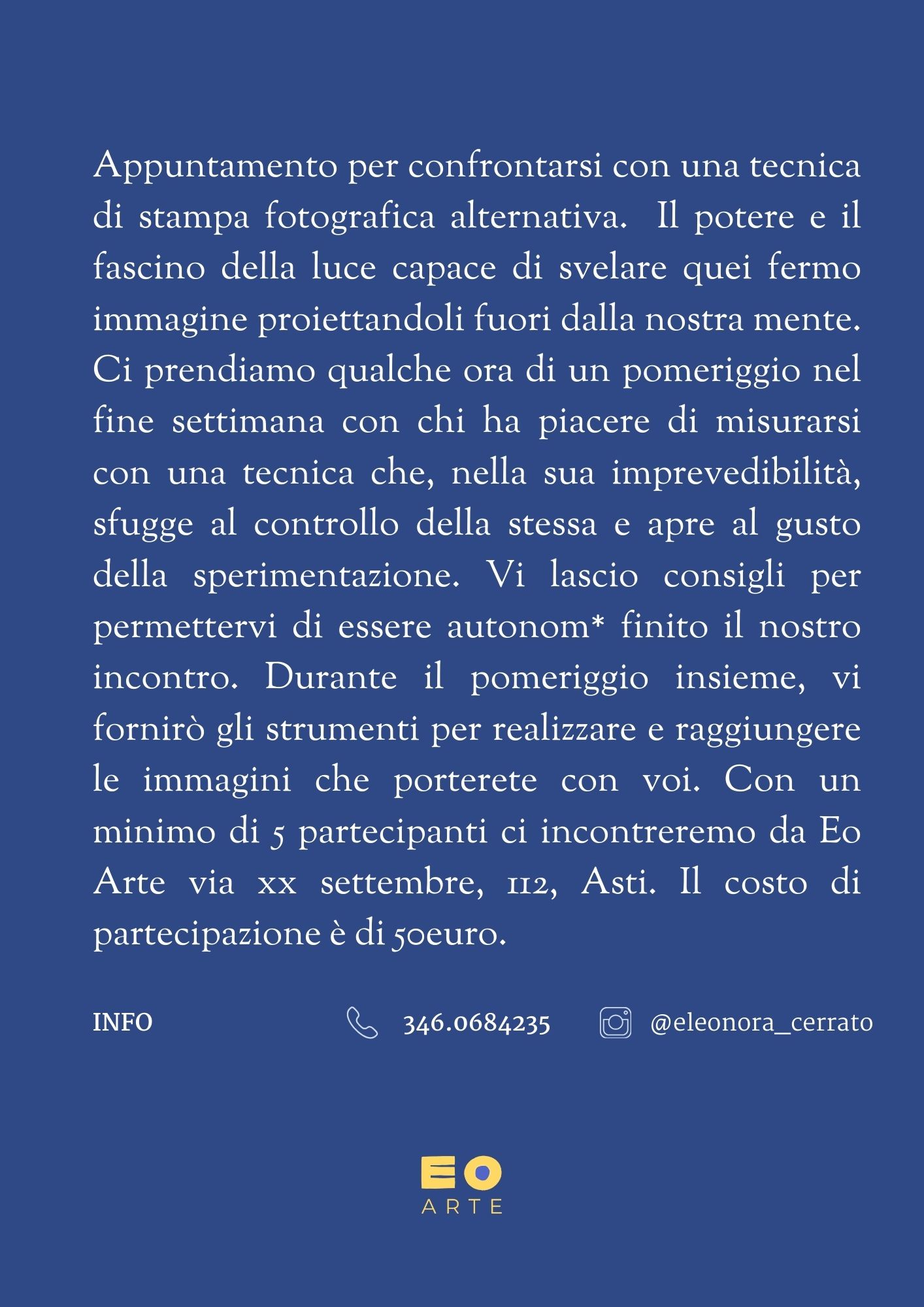 Workshop di Cianotipia