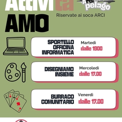 Calendario attività settimanali al Circolo Arcipelago Cuneo
