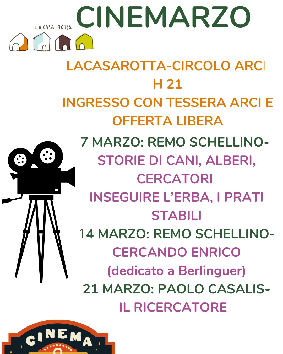 CINEMARZO - 3 serate di documentari con registi presenti in sala