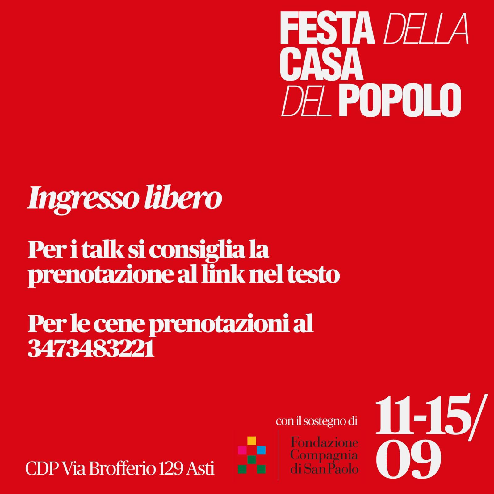 Festa della Casa del Popolo Asti - Talk con Domenico Quirico