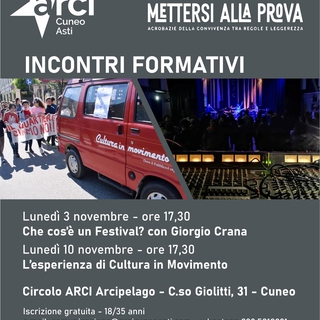 Incontri Formativi - Circolo ARCI Arcipelago Cuneo - Progetto "Mettersi alla Prova"