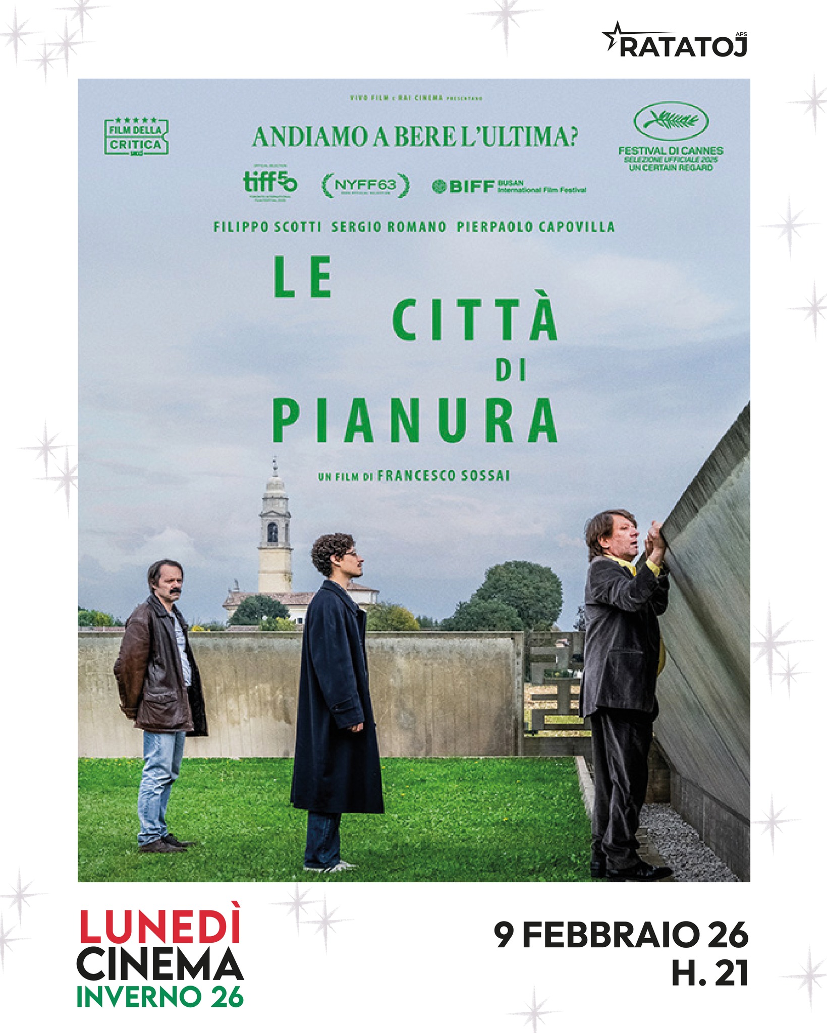 Proiezione del film LE CITTÁ DI PIANURA (2025) di Francesco Sossai - Stagione LUNEDÍ CINEMA