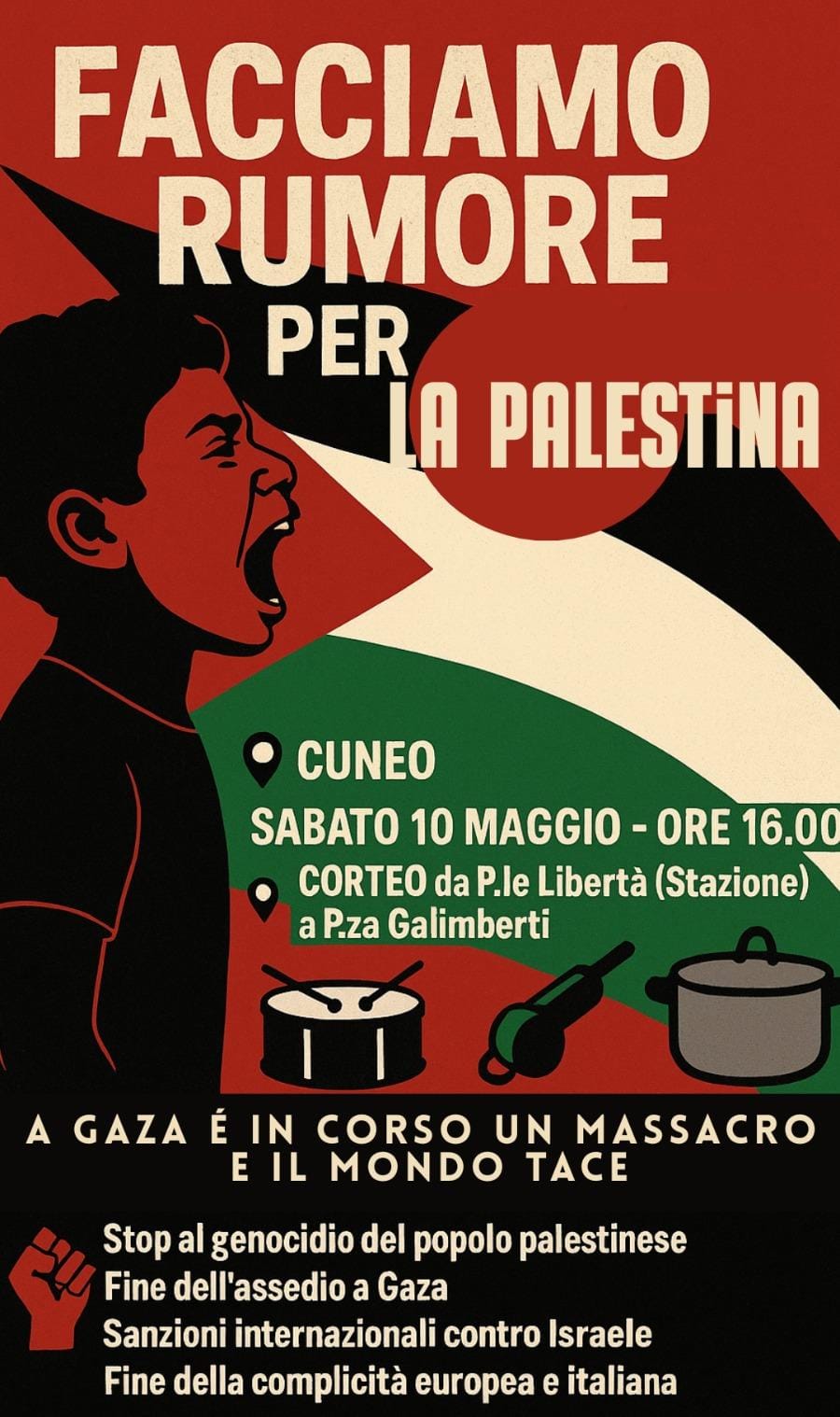 Manifestazione FACCIAMO RUMORE PER LA PALESTINA