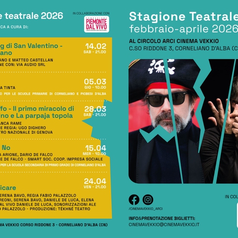 Stagione Teatrale febbraio-aprile in collaborazione con la Fondazione Piemonte dal Vivo
